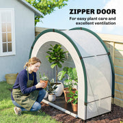 Portable Foldable Mini Greenhouse with Zipped Door Ideal for Gardens and Patios Green AOSOM