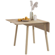 Folding Wooden Dining Table for Small Kitchens Seats 2 to 4 with Drop Leaf Design Natural