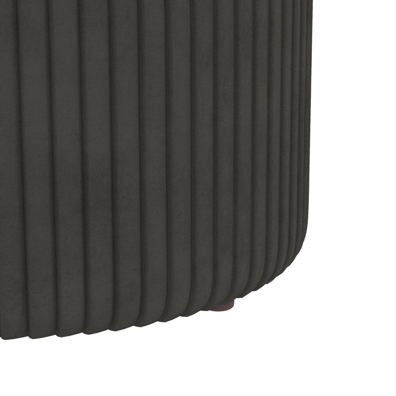 Velvet Feel Storage Ottoman Bench With Hidden Compartment For Bedroom Or Living Room, Grey