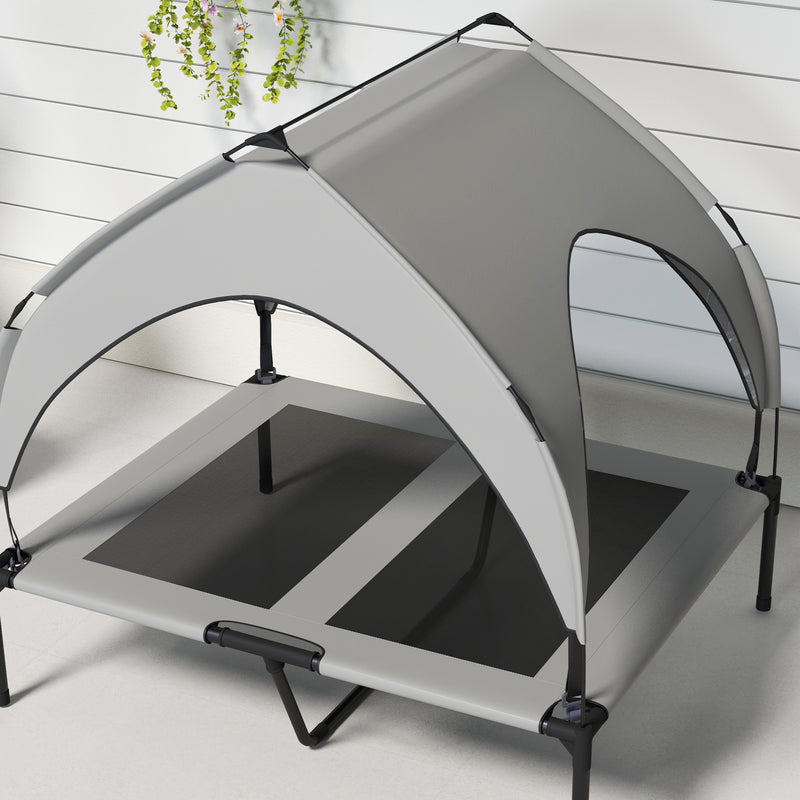 Cooling Raised Pet Bed with Breathable Mesh Ideal for Large Dogs Light Grey