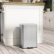 Stainless Steel 20L Pedal Kitchen Bin with Soft Close Lid and Removable Inner Bucket for Home