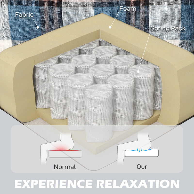 Wingback Recliner Armchair with Footrest for Lounge or Bedroom Comfort Blue