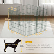 Dog Playpen for Medium Dogs Flexible Indoor Outdoor Pet Enclosure Foldable Green AOSOM