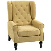 Retro Wingback Accent Chair With Button Tufting For Living Room Or Bedroom, Yellow
