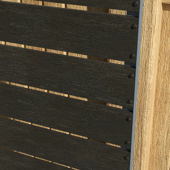 Black Garden Planter Box with Back Trellis 34 x 69.5cm by Outsunny