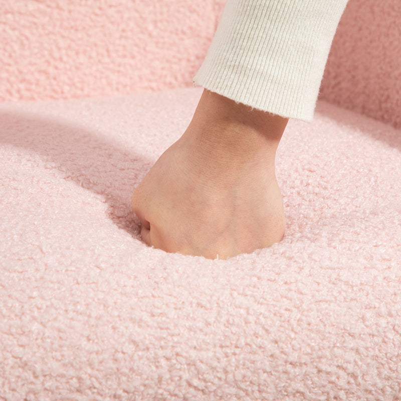 Pink Teddy Fleece Rocking Chair Soft and Comfortable Accent Seat by HOMCOM