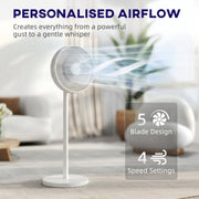 Pedestal Fan with Remote and Timer for Custom Home Cooling White AOSOM