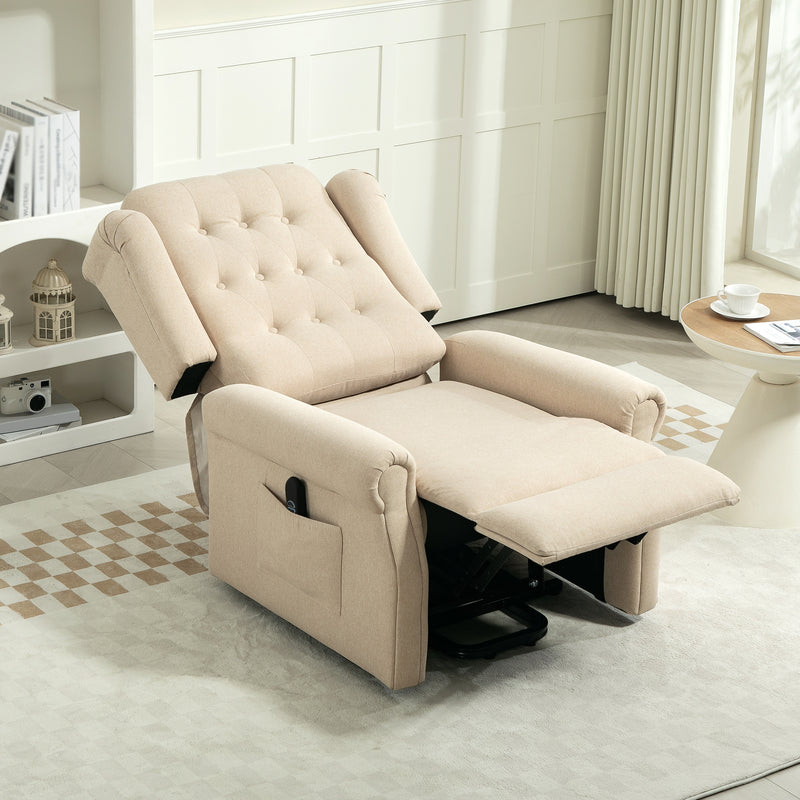 Beige 45 Degree Electric Riser and Recliner Armchair for Comfort and Support by HOMCOM