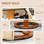 Beige Faux Leather Recliner Chair with Padded Seat and Footrest by HOMCOM