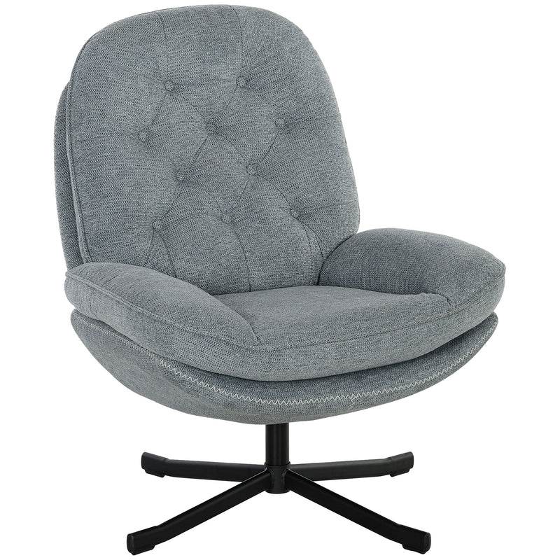 Swivel Recliner Armchair with Padded Seat for Lounge or Office Use Grey