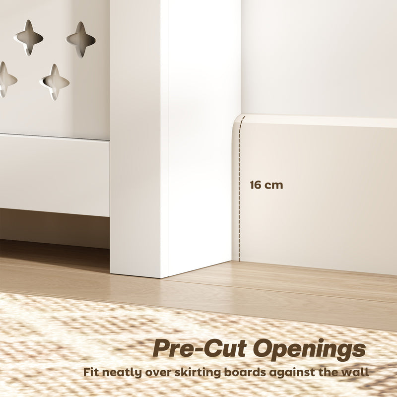 Wooden Radiator Cover with Storage Drawers Ideal for Hallways or Living Rooms White