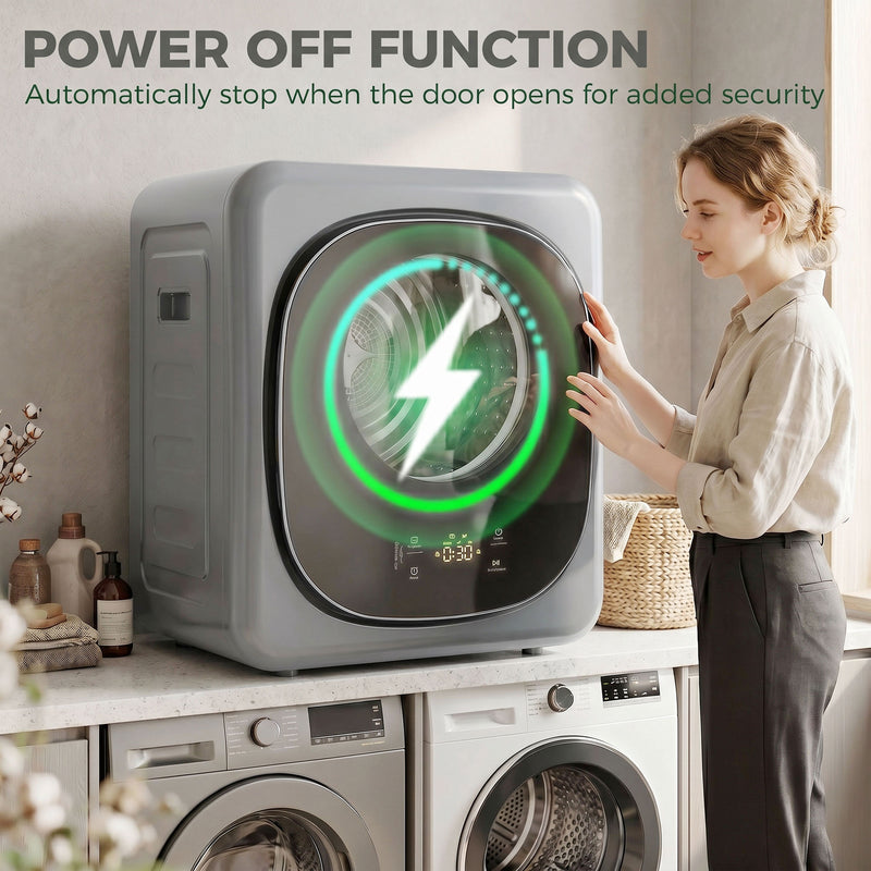 Compact Tumble Dryer for Small Flats with Space Saving Design and Hygiene Cycle Silver