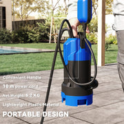 750W Submersible Water Pump for Dirty or Clean Water with Float Switch, Lightweight Black AOSOM