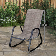 Set of 2 Garden Rocking Chairs with High Back and Armrests for Patio or Balcony by Outsunny