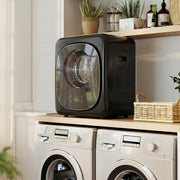 Tumble Dryer for Small Spaces 4kg Compact Laundry Dryer with Hygienic Cycle Black Gold Tone AOSOM