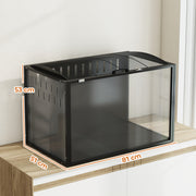 Hamster Cage with Spacious Interior and Easy Access for Cleaning and Feeding Black Transparent AOSOM