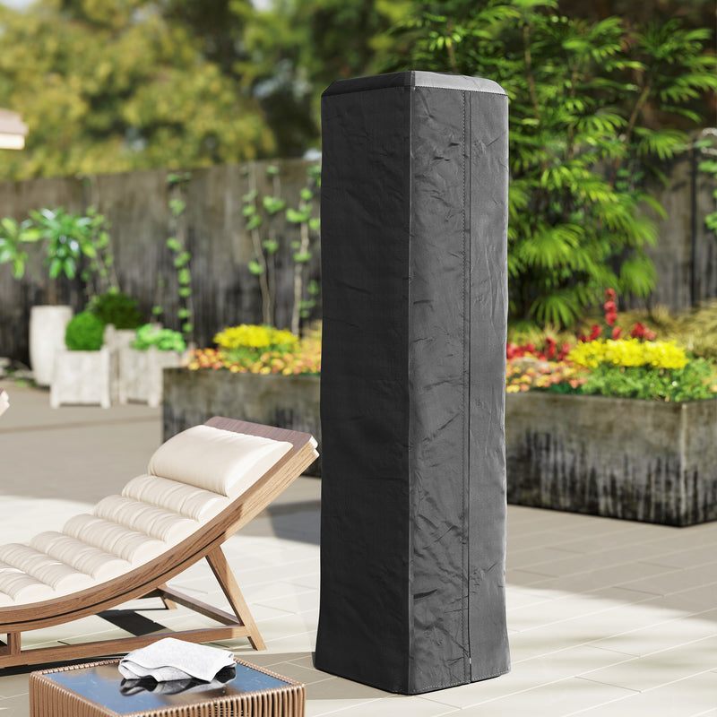 Black Full Length Gas Pyramid Patio Heater Cover UPF 30+ Oxford Fabric with Zip by Outsunny