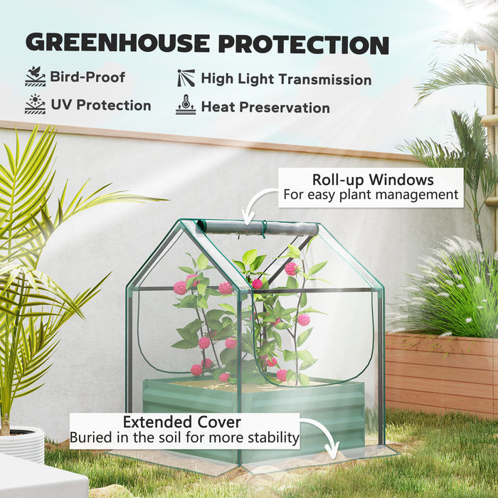 Green 61 x 61cm Garden Planter Bed with Protective Cover by Outsunny
