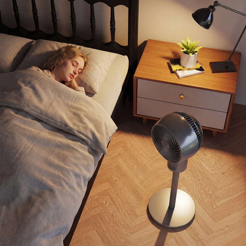 Oscillating Floor Fan with Adjustable Airflow for Home or Office Cooling Grey AOSOM