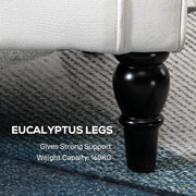 Wingback Accent Chair With Button Tufted Back For Living Room Or Bedroom, Cream White