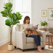 150cm Artificial Ficus Tree With Realistic Leaves For Home Or Office Decor Green