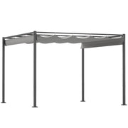 Grey 3x3 Meter Garden Pergola with Retractable UPF30+ Canopy and Magnetic Fixture by Outsunny