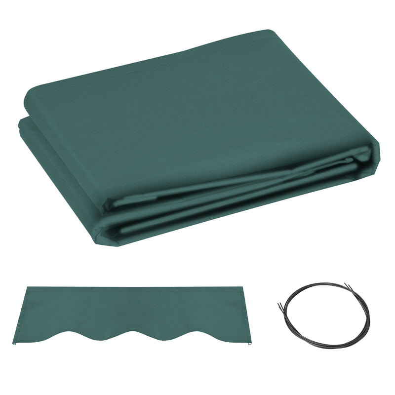 Green Awning Replacement Canopy Water Resistant UPF 50 Plus Sun Shade for 3 x 2.5m Garden by Outsunny