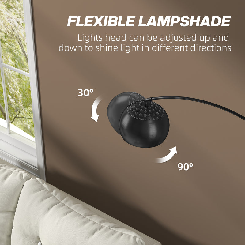 Arched Floor Lamp with Adjustable Head for Reading or Relaxing Black AOSOM