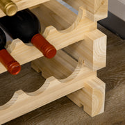 Six Tier Wooden Wine Rack Set of 2 Holds 72 Bottles Ideal for Home Cellar Use Natural