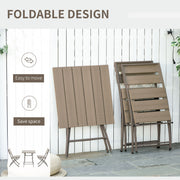 3 Piece Foldable Garden Bistro Set with Table and 2 Chairs for Patio or Balcony Grey by Outsunny