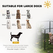 6 Panel Portable Dog Playpen with Door 100cm High for Large Dogs Black by PawHut