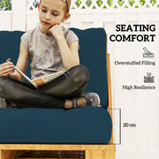Navy Blue 2 Seater Pallet Furniture Cushions 20 cm Thick UPF20+ Fabric Outdoor Seat Pads by Outsunny