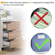 Oak 3 Drawer Mobile Filing Cabinet with Wheels for Home Office Organisation