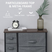 Dark Grey Chest of Drawers with 7 Fabric Drawers Large Storage and Metal Frame by HOMCOM