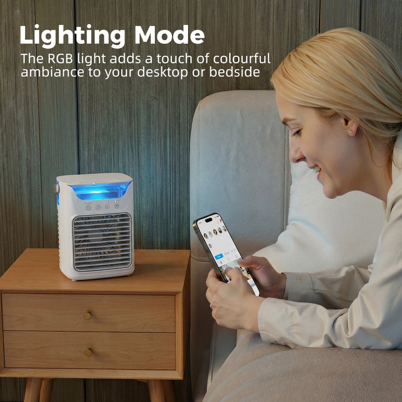 Desk Fan with Cooling Mist and Aroma Diffuser for Home or Office Grey AOSOM