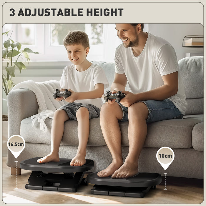 Grey Adjustable Under Desk Footrest with 3 Height Levels by HOMCOM