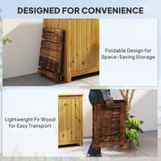Foldable Wooden Garden Side Table for Outdoor or Indoor Use Carbonised Finish Outsunny