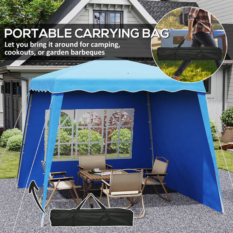 Blue 2.4 x 2.4m UV50+ Pop Up Gazebo for Garden and Outdoor Events by Outsunny