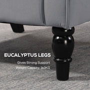 Retro Wingback Accent Chair With Button Tufted Backrest For Living Room Comfort Light Grey