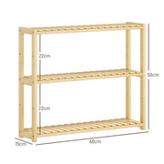 Three Tier Bamboo Bathroom Storage Rack Natural Finish by HOMCOM