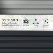 Set of Two Grey Steel Garden Planter Boxes 60 x 60cm for Outdoor Flowers and Herbs