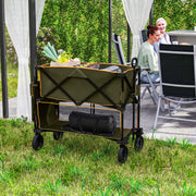 Grey Double Decker Folding Trolley Wagon 200kg Capacity for Camping and Festivals
