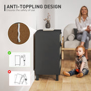 3 Drawer Rattan Chest of Drawers Boho Storage Unit for Bedroom or Hallway, Black