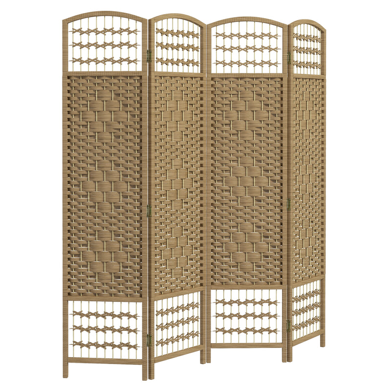 Folding Room Divider for Instant Privacy or Clutter Cover with Natural Wood Finish