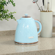 3kW Rapid Boil Electric Kettle With Honeycomb Design Ideal For Kitchens, Light Blue