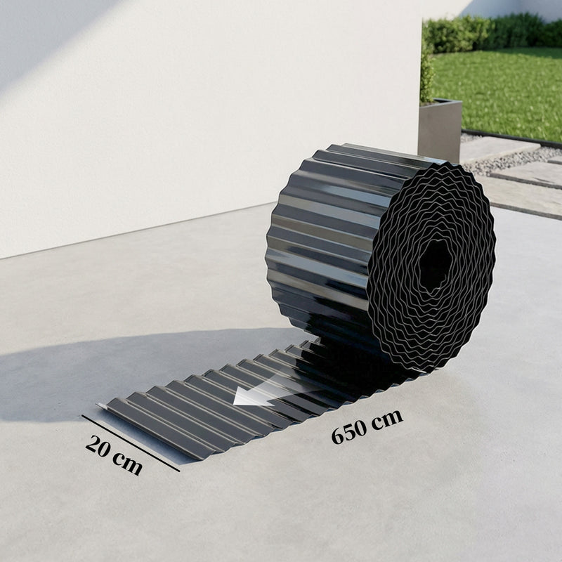 Metal Lawn Edging for Easy Flexible Garden Borders and Neat Flower Beds Dark Grey AOSOM