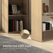 120cm Modern Computer Desk with 6 Shelves Natural Wood Finish by HOMCOM