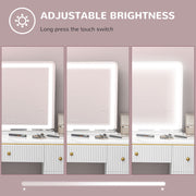 White Vanity Mirror With Lights And 10X Magnifier For Bedroom Or Dressing Table Use