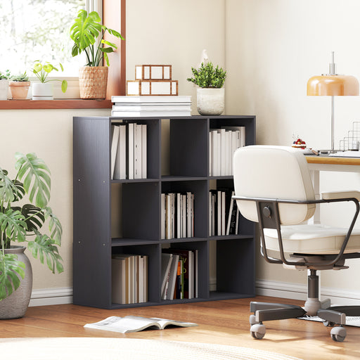 9 Cube Storage Organiser Unit With Open Shelves Ideal For Home Or Office, Grey