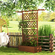 Raised Wooden Trellis Planter Box in Orange for Growing Herbs Flowers and Vegetables